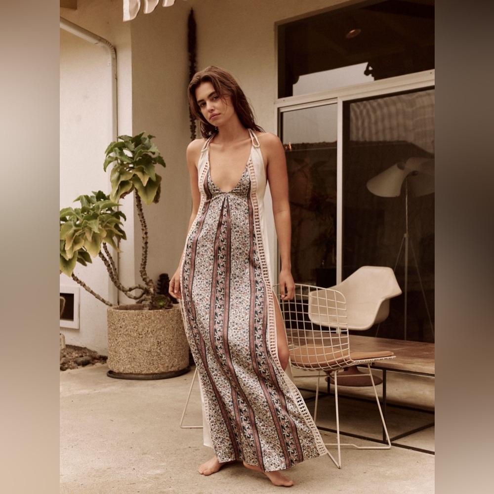 Free People | Bohemian Nights Maxi Slip Dress | Tea Combo | Medium
